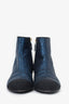 Pre-Loved Chanel™ Black/Navy Blue Sparkly Cap Toe Ankle Boots Size 39