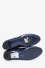 Pre-Loved Chanel™ Black/Navy Blue Sparkly Cap Toe Ankle Boots Size 39