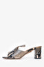 Paris Texas Grey Snakeskin Leather Mules Size 36