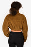 Khaite Green Faux Shearling 'Persha' Cropped Jacket Size XS