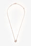 Van Cleef & Arpels 18K White Gold Diamond Lotus Openwork Pendant Mini Model