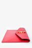 Saint Laurent Red Grain De Poudre Leather 'Uptown' Pouch