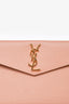 Saint Laurent 2023 Blush Grain De Poudre Leather 'Uptown' Pouch