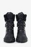 Moncler Black Leather/Sherpa Heeled Winter Boots Size 38