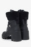 Moncler Black Leather/Sherpa Heeled Winter Boots Size 38