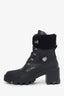 Moncler Black Leather/Sherpa Heeled Winter Boots Size 38