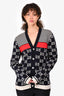 Gucci Black/White GG Cotton Knit Cardigan Size M