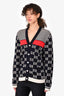 Gucci Black/White GG Cotton Knit Cardigan Size M
