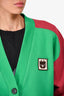 Miu Miu Green/Red Button-Up Sweatshirt Size S