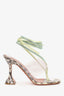 Amina Muaddi Zula Snake Print Heels Size 38