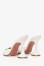 Amina Muaddi White Pointed Toe Heels Size 38.5