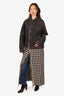 Balenciaga Denim Jacket with Checkered Wool Underlay Size 36