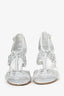 Pre-Loved Chanel™ Silver Leather Strappy Knotted Heels Size 37