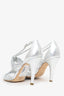 Pre-Loved Chanel™ Silver Leather Strappy Knotted Heels Size 37