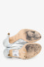 Pre-Loved Chanel™ Silver Leather Strappy Knotted Heels Size 37