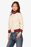 Gucci Cream/Red Twill Bomber Jacket Size M