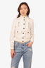 Gucci White Twill Cropped Zip Details Size 38