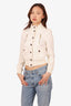 Gucci White Twill Cropped Zip Details Size 38