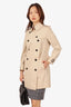 Burberry Biege Short Belted Trench Coat Size 6