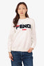 Fendi White/Red Logo Sweater Size S