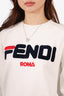 Fendi White/Red Logo Sweater Size S