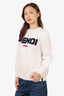 Fendi White/Red Logo Sweater Size S