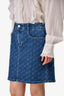 Stella McCartney Blue Denim Monogram Mini Skirt Size 40