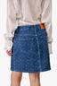 Stella McCartney Blue Denim Monogram Mini Skirt Size 40
