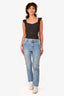 Isabel Marant Blue Washed Denim Straight Legged Jeans Size 38
