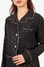 Louis Vuitton Black Metallic Monogram Button Down Blouse Size 38