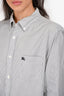Burberry Brit Grey Pinstriped Cotton Button Down Shirt Size M