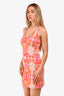 Cara Cara Pink/Orange Knit Printed Sleeveless Dress Size XS