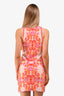 Cara Cara Pink/Orange Knit Printed Sleeveless Dress Size XS