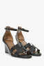 Hermès Black Leather H 'Legend' Wedged Sandals Size 37