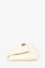 Miu Miu White Leather Metalessa Leather Crystal Strap Shoulder Bag