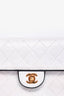 Pre-Loved Chanel™ 1989-91 White/Black Lambskin Leather Mini Square Flap Bag (Refurbished)