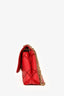 Roger Vivier Red Leather Geometric Patterned Shoulder Bag