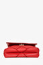 Roger Vivier Red Leather Geometric Patterned Shoulder Bag