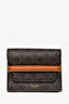 Celine 2022 Brown Leather/Canvas Triomphe Business Card Holder