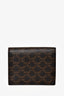 Celine 2022 Brown Leather/Canvas Triomphe Business Card Holder