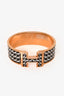 Hermès Rose Gold Tone/Black/White Metal/Enamel Houndstooth Patterned Wide Clic Clac H Bangle