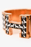 Hermès Rose Gold Tone/Black/White Metal/Enamel Houndstooth Patterned Wide Clic Clac H Bangle