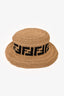 Fendi Brown Crochet FF Logo Bucket Hat Size 58