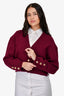 Pre-Loved Chanel™ 2021 Burgundy Logo Cropped Cardigan Size 42