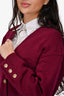 Pre-Loved Chanel™ 2021 Burgundy Logo Cropped Cardigan Size 42