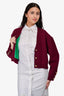 Pre-Loved Chanel™ 2021 Burgundy Logo Cropped Cardigan Size 42