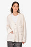 Pre-Loved Chanel™ 2019 White Cashmere/Alpaca 4 Pocket Cardigan Size 50