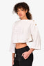 Pre-Loved Chanel™ 2020 White CC LogoCropped Sweater Size 42