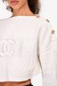 Pre-Loved Chanel™ 2020 White CC LogoCropped Sweater Size 42