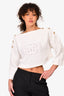 Pre-Loved Chanel™ 2020 White CC LogoCropped Sweater Size 42